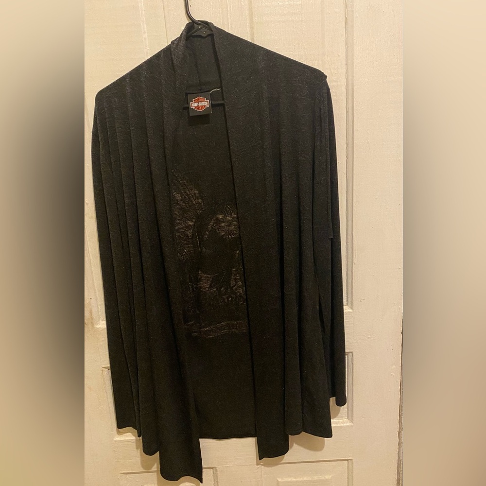 Harley-Davidson  Skull Wings Fringe Cardigan Top - Picture 4 of 13